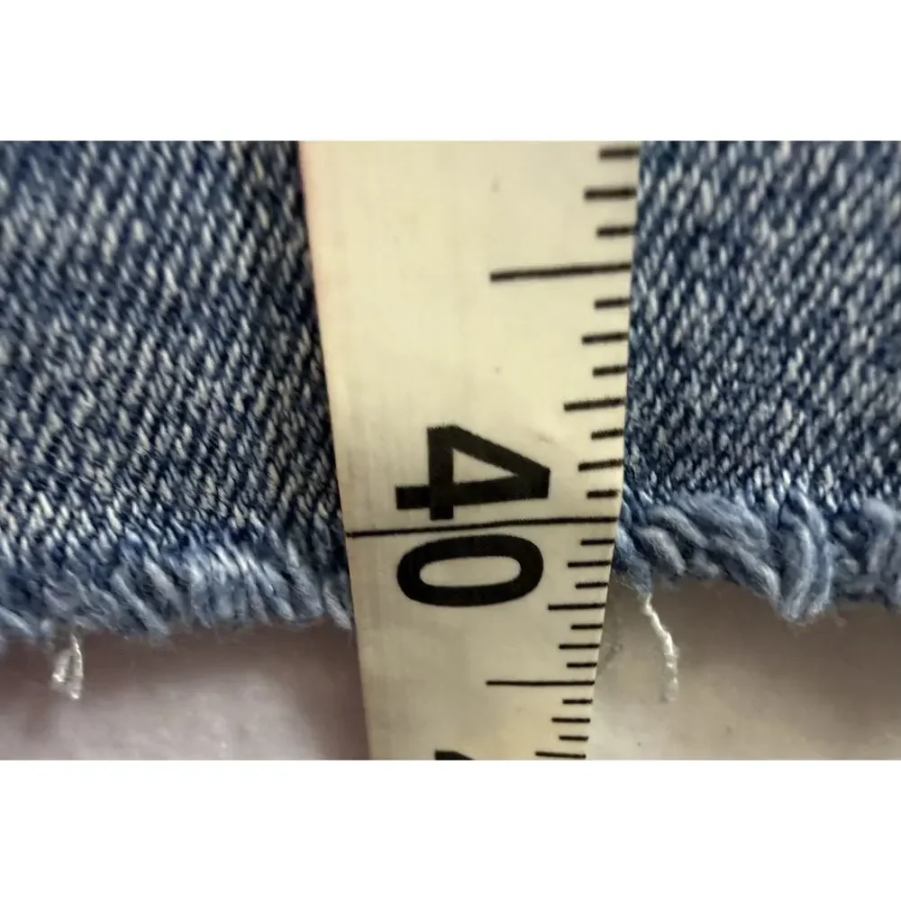 RSQ Mid Rise Boot Cut Jeans Womens Size 7/28 Light Wash Raw Hem Stretch